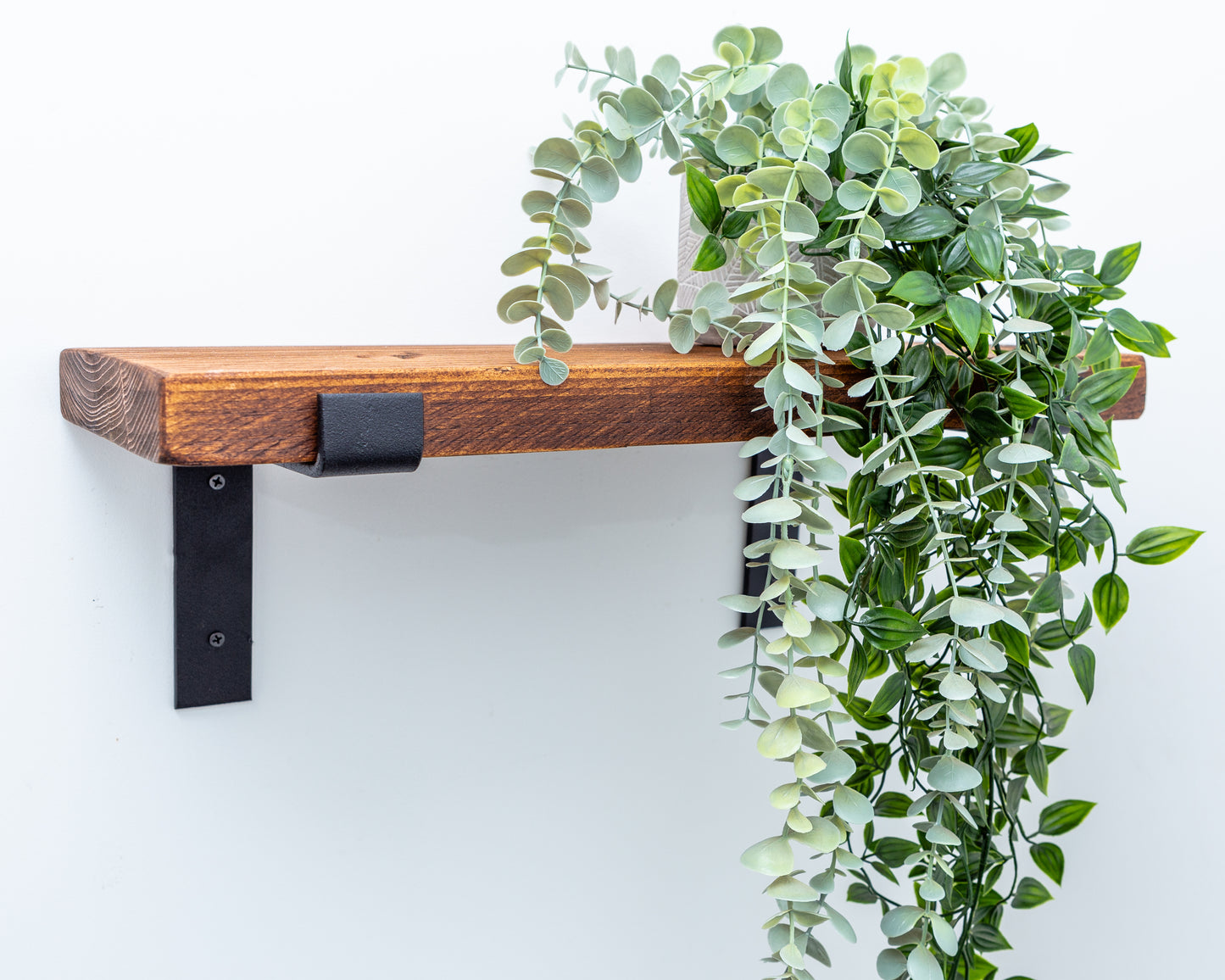 RUSTIC SHELF WITH METAL LOWER BRACKET