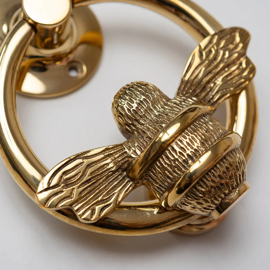 BUMBLE BEE RING DOOK KNOCKER BRASS FINISH