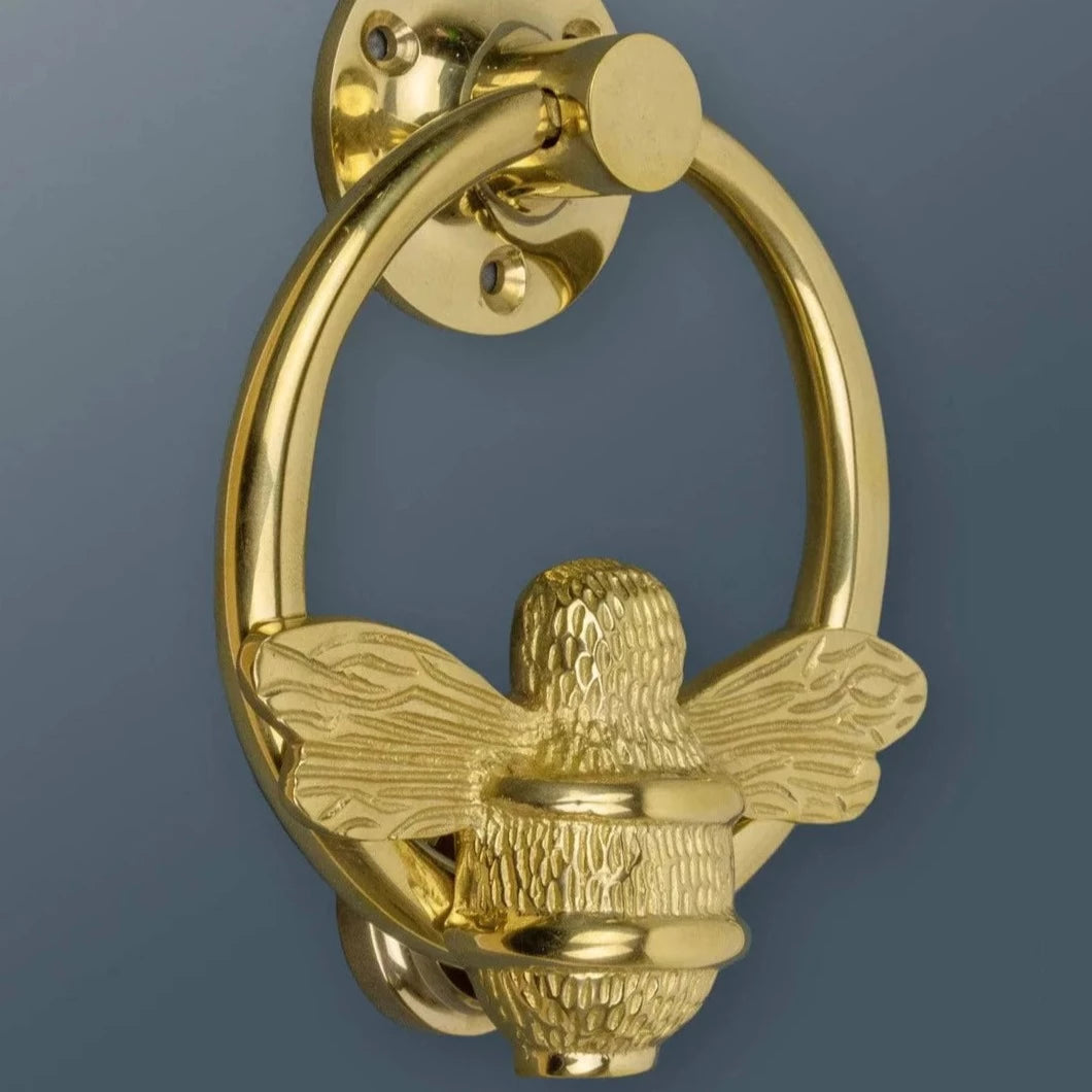 BUMBLE BEE RING DOOK KNOCKER BRASS FINISH