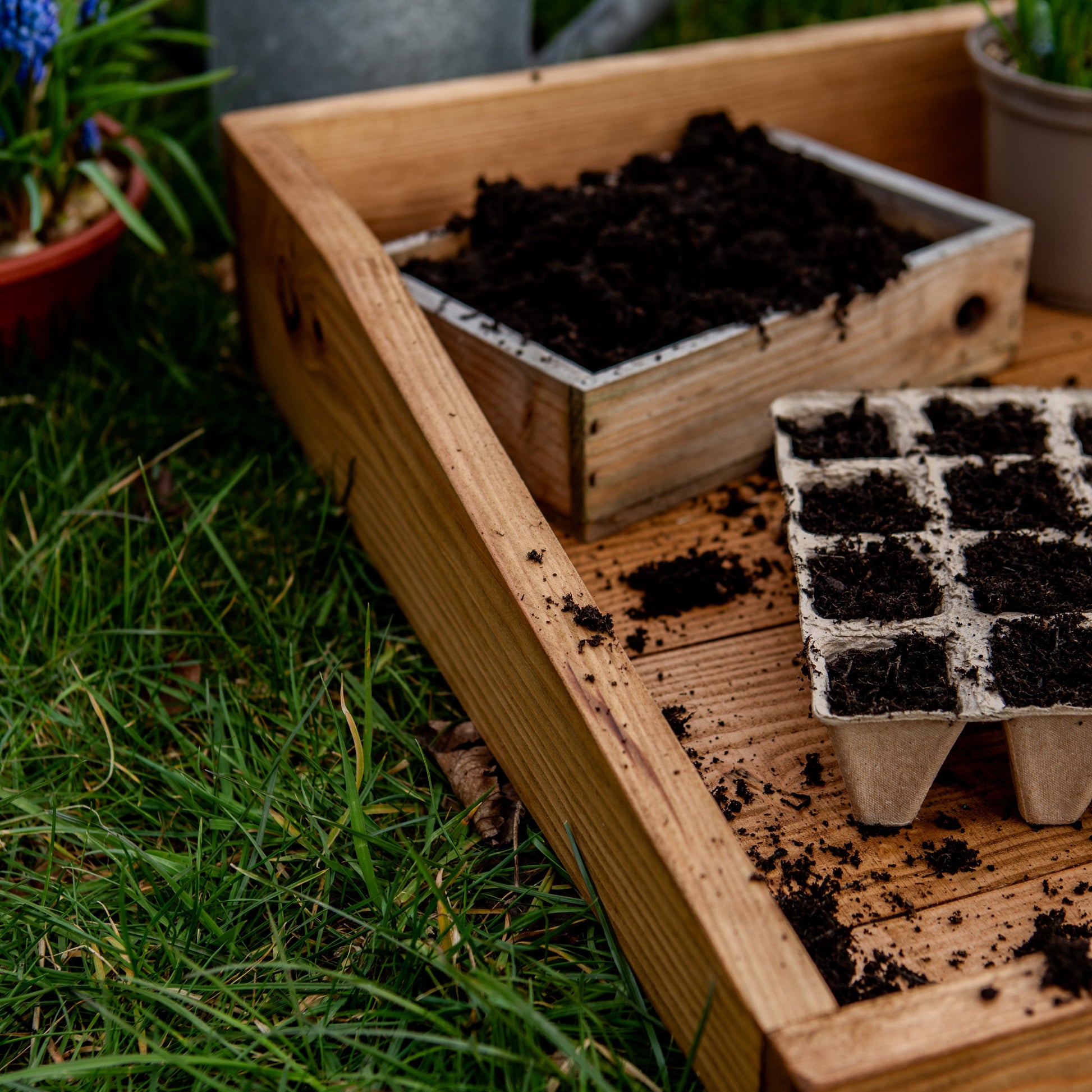 plant potting tray WOODEN POTTING TRAY – Timbit Wood Design