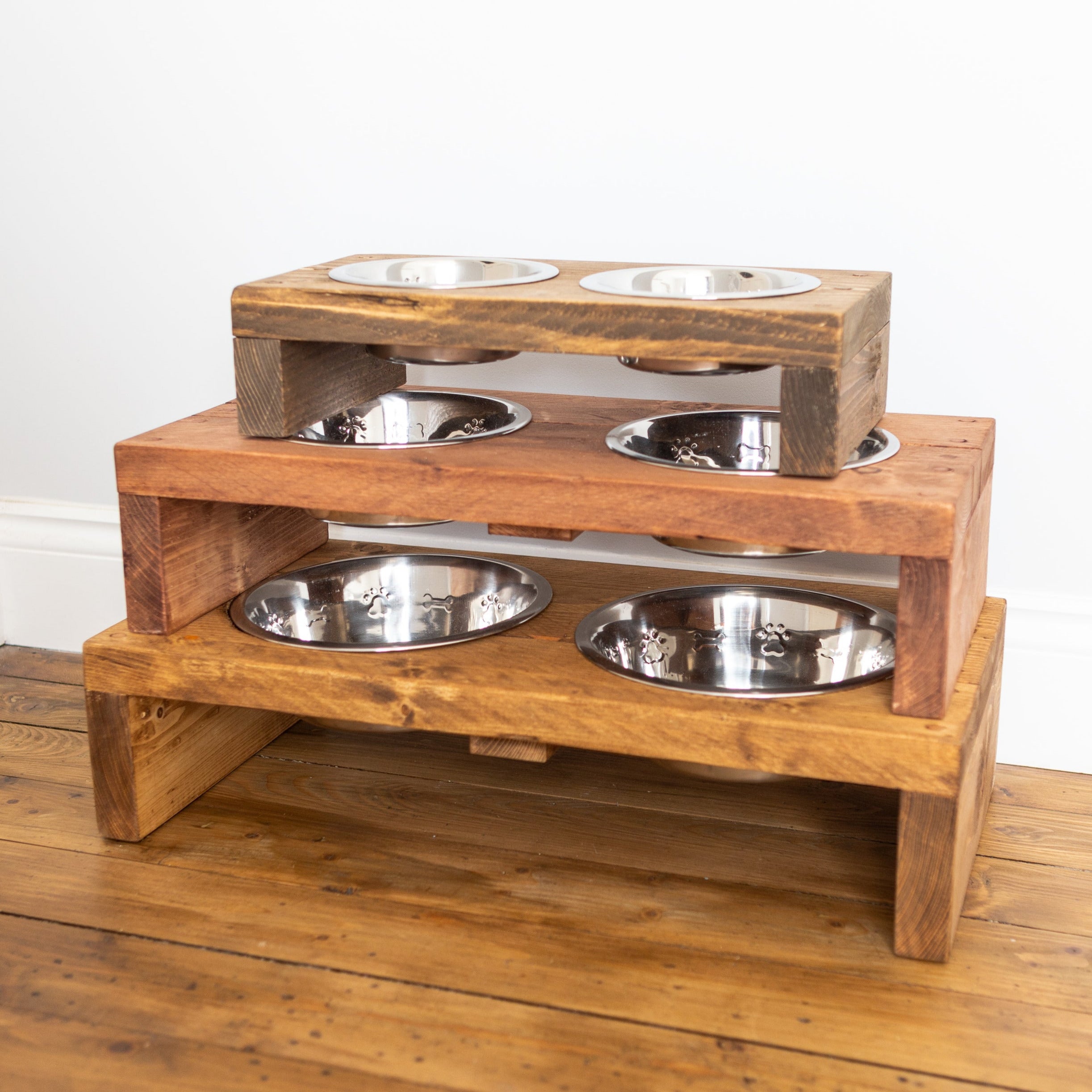 Live edge dog bowl hot sale stand